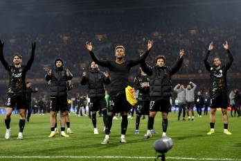 Jugadores del PSG festejando el título de la Ligue 1.