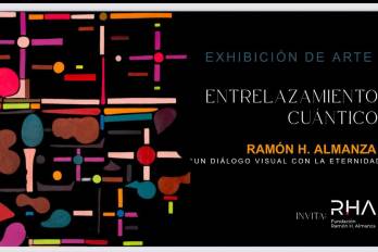 Afiche de la exhibición “Entrelazamiento cuántico: un diálogo visual con la eternidad”.