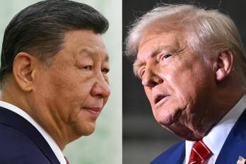 Esta combinación de imágenes, creada el 5 de junio de 2025, muestra, de izq. a der., al presidente chino Xi Jinping y al presidente estadounidense Donald Trump.