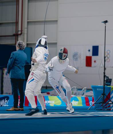 El esgrimista panameño, Caleb Caldito.