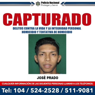 José Prado, de 27 años, fue capturado en Pedregal, ya que se le vincula a un delito ocurrido en Juan Díaz en octubre de 2022.