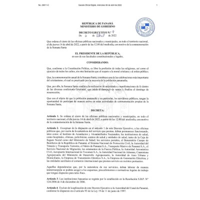 Decreto Ejecutivo No.9