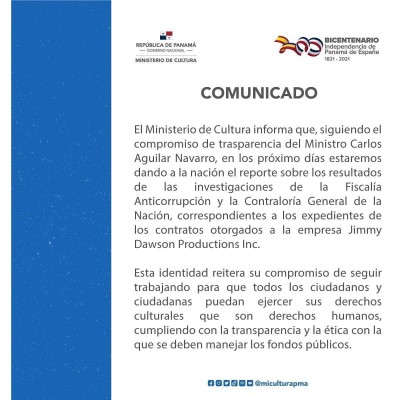 Comunicado de Micultura.