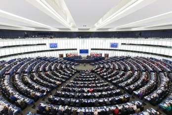 Cámara principal del Parlamento Europeo.