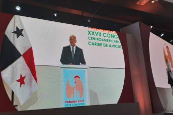 Carlos Castroverde, presidente de Anavip, este miércoles, en el acto de apertura de XXVII Congreso Centroamericano y del Caribe de Avicultura.