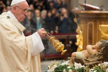 El papa Francisco durante misa en el Vaticano.