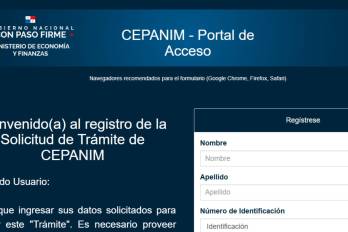 Plataforma de Cepanim en la página web del Ministerio de Economía y Finanzas.