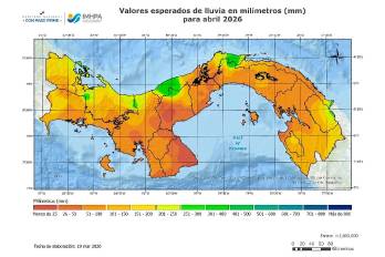 El imhpa espera que, los valores acumulados de lluvia, en gran parte del país, tengan un comportamiento entre normal y cercano a lo normal.