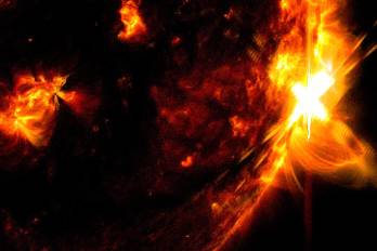 El Observatorio de Dinámica Solar de la NASA capturó esta imagen de una erupción solar el 14 de mayo de 2024.