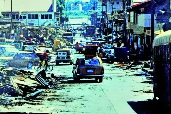 Barrio de El Chorrillo, escena de la devastación provocada por la intervención militar estadounidense en 1989.