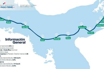 Mapa de las 14 estaciones que tendrá el tren Panamá-David.