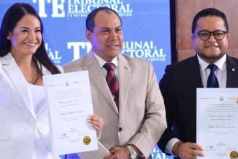 Stefany Peñalba, Alcaldesa electa de Arraiján 2024-2029, junto a su vicealcalde Oliver Joel Ríos.