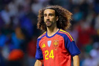 El lateral izquierdo Marc Cucurella durante su última convocatoria internacional con la selección de España.