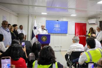 Conferencia de prensa del presidente José Raúl Mulino en el área de construcción del nuevo Hospital del Niño.