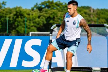 Lautaro Martínez en los entrenamientos previos al debut de Argentina en el Mundial 2026.