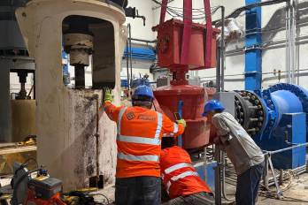 Instalación de cuatro nuevas válvulas de conos con actuador eléctrico en las estaciones de bombeo de agua tratada.