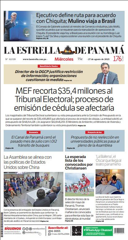 Portada del impreso del 27 de agosto de 2025