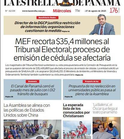 Portada del impreso del 27 de agosto de 2025