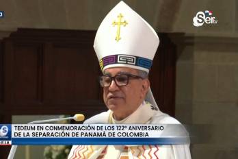 El arzobispo Metropolitano, monseñor José Domingo Ulloa, durante su discurso en el Te Deum.