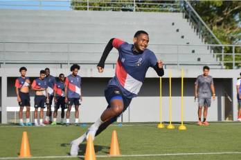 El equipo de Belice durante un entrenamiento.
