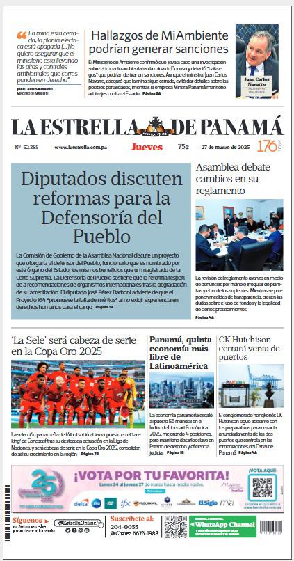 Portada del impreso del 27 de marzo de 2025