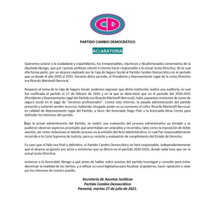 Nota Aclataroria