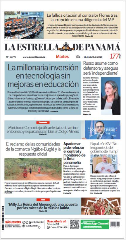 Portada del impreso del 14 de abril de 2026