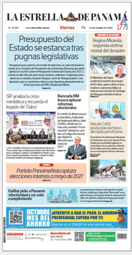 Portada del impreso del 23 de octubre de 2026