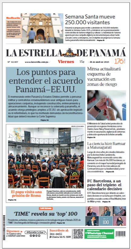 Portada del impreso del 18 de abril de 2025