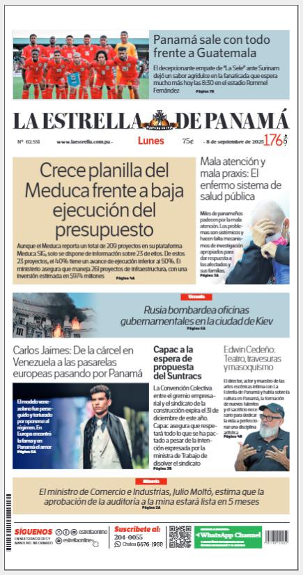 Portada del impreso del 8 de septiembre de 2025