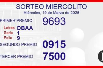 Sorteo de oro miercolito de 19 de marzo de 2025