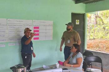 Unos 15 productores de la Asociación de Villa Guadalupe de la comunidad de Cerro Plata, distrito de Cañazas participaron en el taller de Diagnóstico Rural Participativo (DRP).