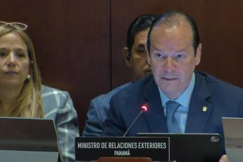 El canciller de la República Javier Martínez-Acha esta mañana en Washington D.C. (Estados Unidos).