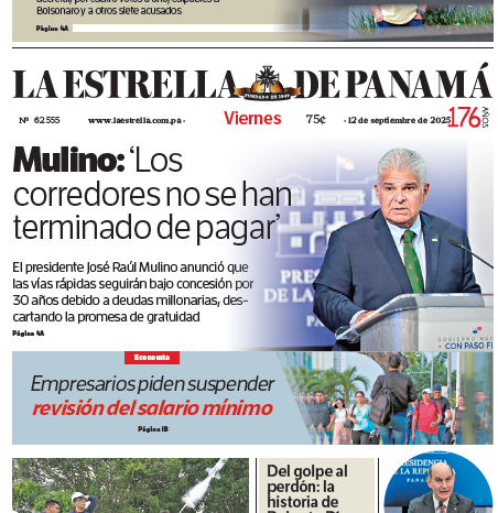 Portada del impreso del 12 de septiembre de 2025