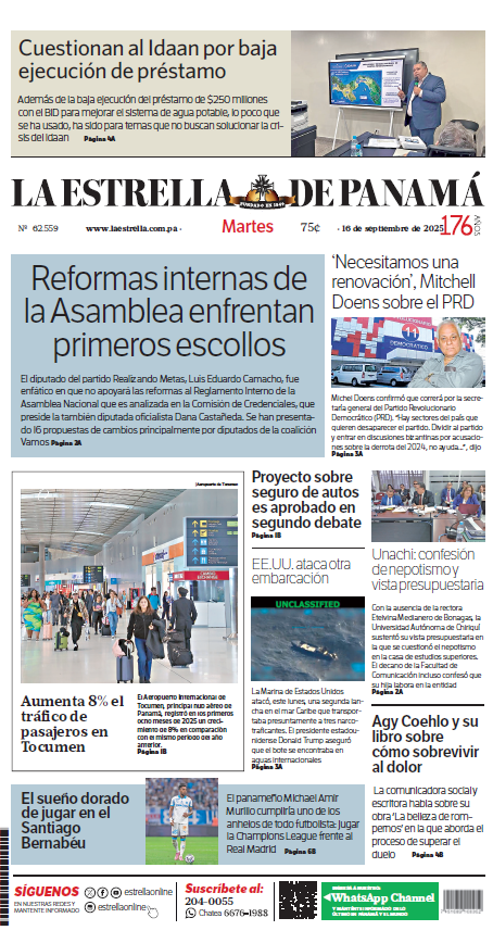 Portada del impreso del 16 de septiembre de 2025