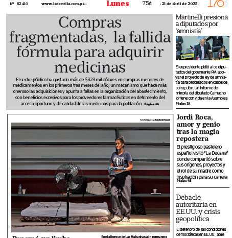 Portada del impreso del 21 de abril de 2025