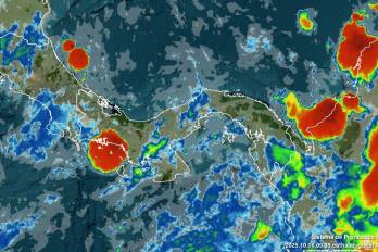 Imagen actualizada de satélite GOES-16 (banda infrarroja 500m) para Panamá y Costa Rica.