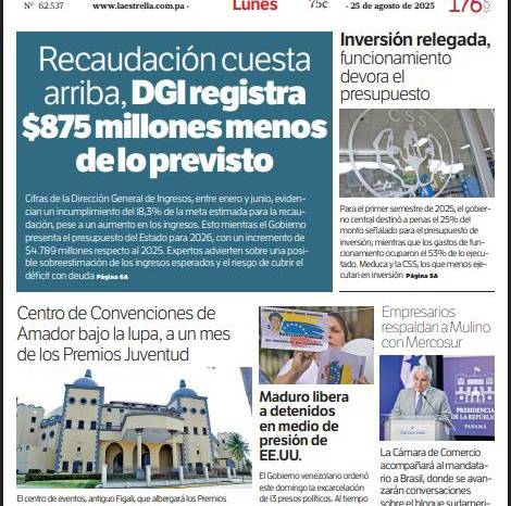 Portada del impreso del 25 de agosto de 2025