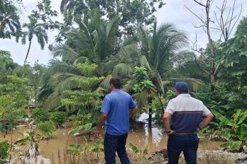 Terrenos anegados en Changuinola tras el desbordamiento de cauces durante el reciente temporal.