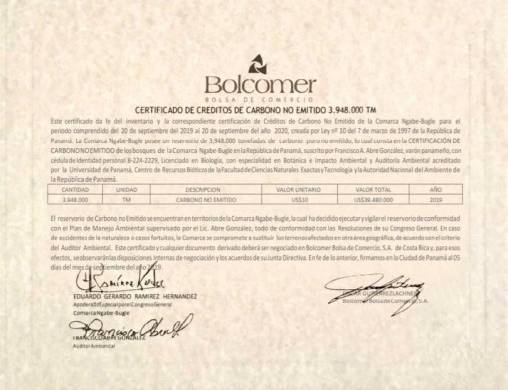 Certificado sin la firma de Sergio González Rivera