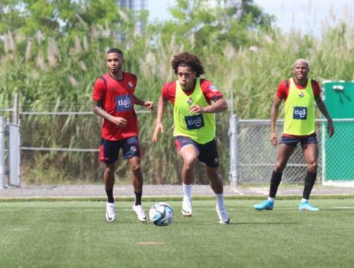 La Selección de Fútbol de Panamá durante sus entrenamientos para su cita con su similar de Costa Rica. 