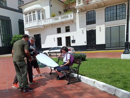 Durante la grabación del video.