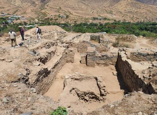 Fotografía sin fecha difundida por el Ministerio de Cultura de Perú de un asentamiento arqueológico descubierto en la región de Cajamarca, en el norte de Perú.