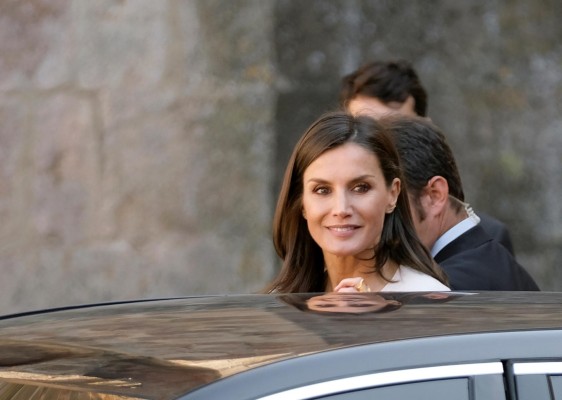 La reina Letizia a su llegada a San Millán de la Cogolla