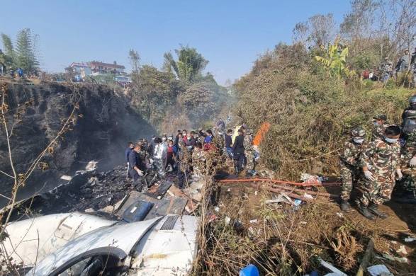 Lugar del centro de Nepal en el que se ha estrellado un avion de Yeti Airlines