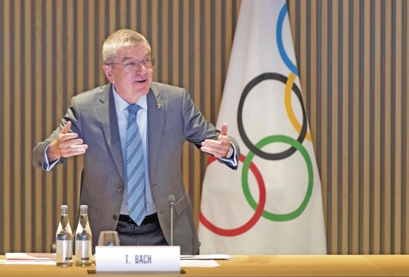 El presidente del COI, Thomas Bach, diserta en la sede de Lausana.