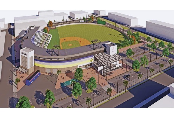 Vista de la maqueta del estadio Roberto Mariano Bula