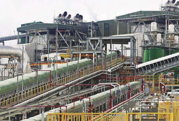Vista de las operaciones de minera Cobre Panamá.