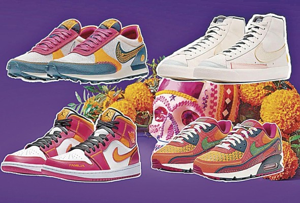 Colección de zapatillas de Nike con motivo del Día de Muertos.