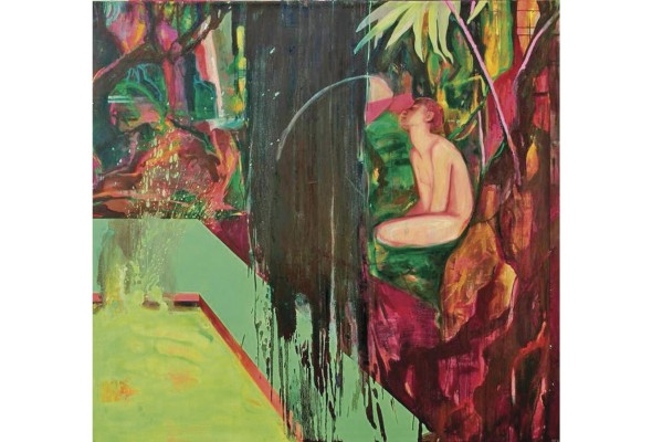 Sol Halabi, (Argentina), Sábado, Óleo, pigmentos en polvo, tintas / lienzo, 143.5 x 153 cm, 2013